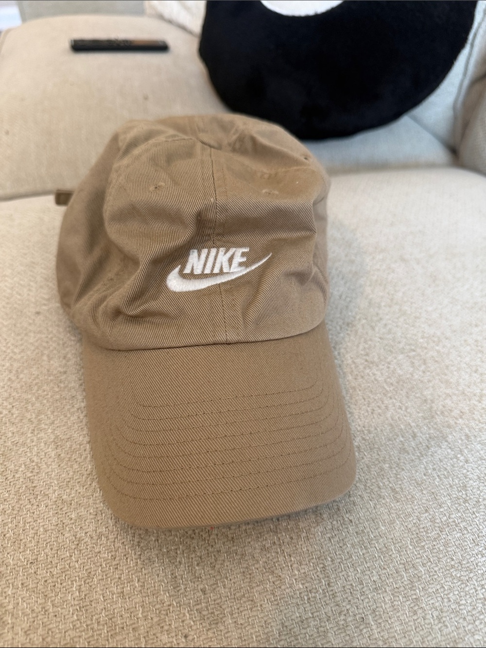 Nike Brown Cap with White Swoosh Logo
